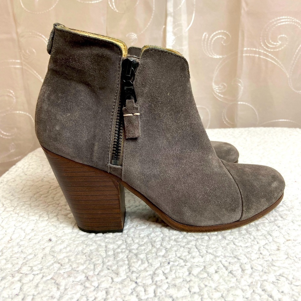 Rag &Bone Gray Italian Leather Booties, 36/6